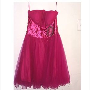 A hot pink tulle dress